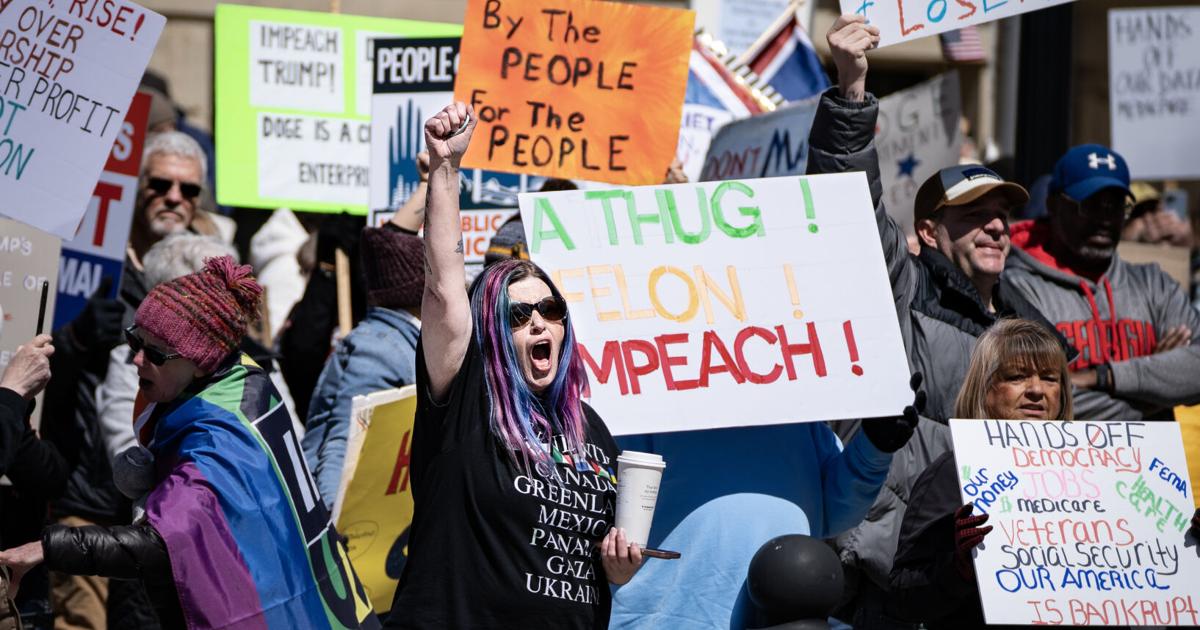 Wyoming Riots More than 300 participate in 'Hands Off!' protest at Wyoming State ...