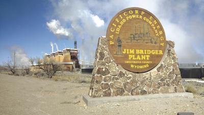 Jim Bridger Power Plant with sign
