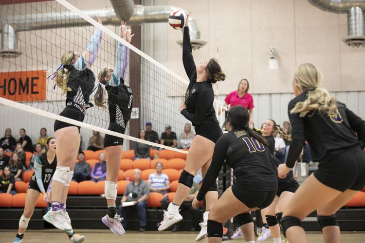 Burns v Pine Bluffs volleyball Gallery