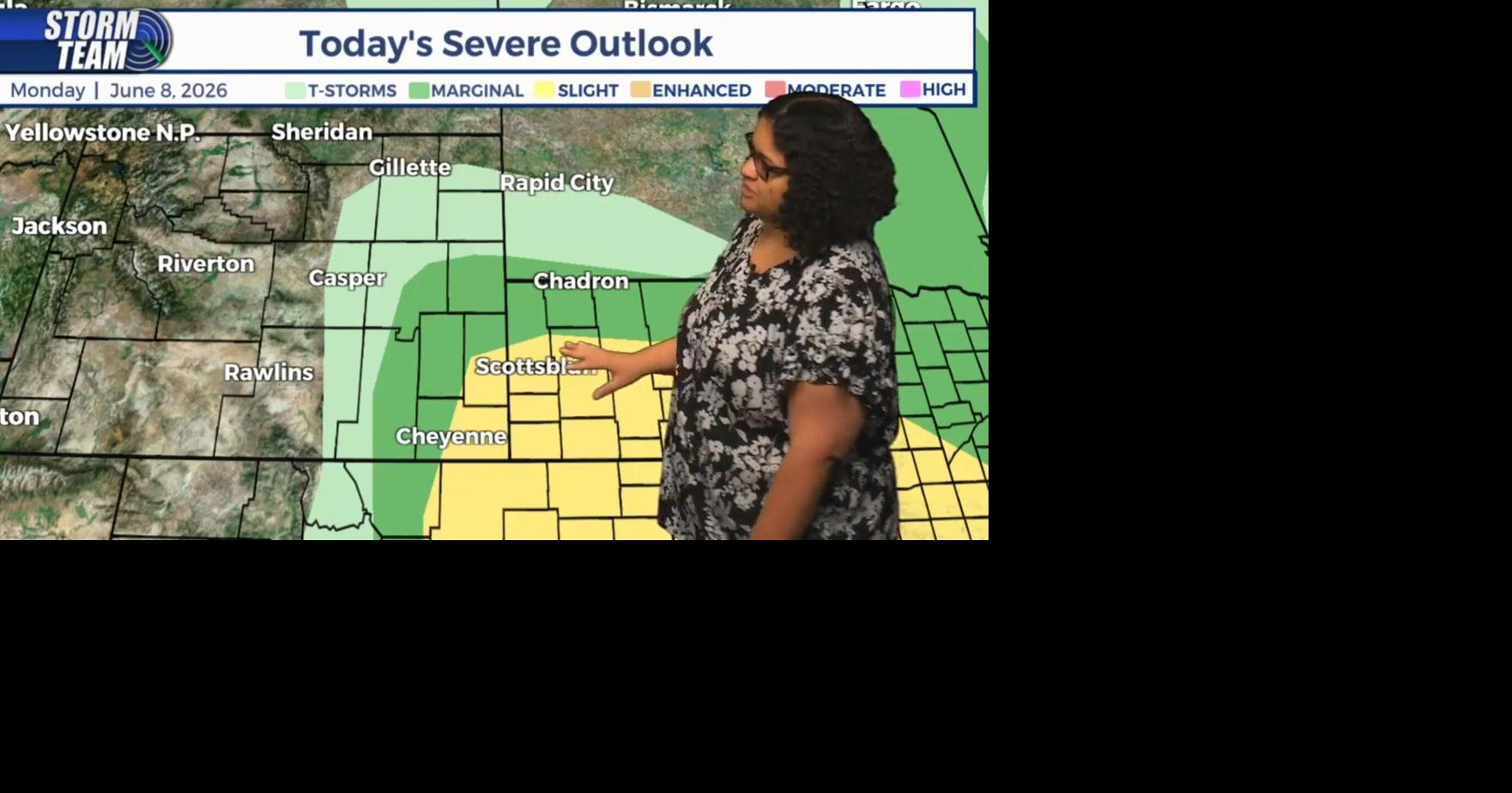 Severe thunderstorms possible for portions of Wyoming late Monday