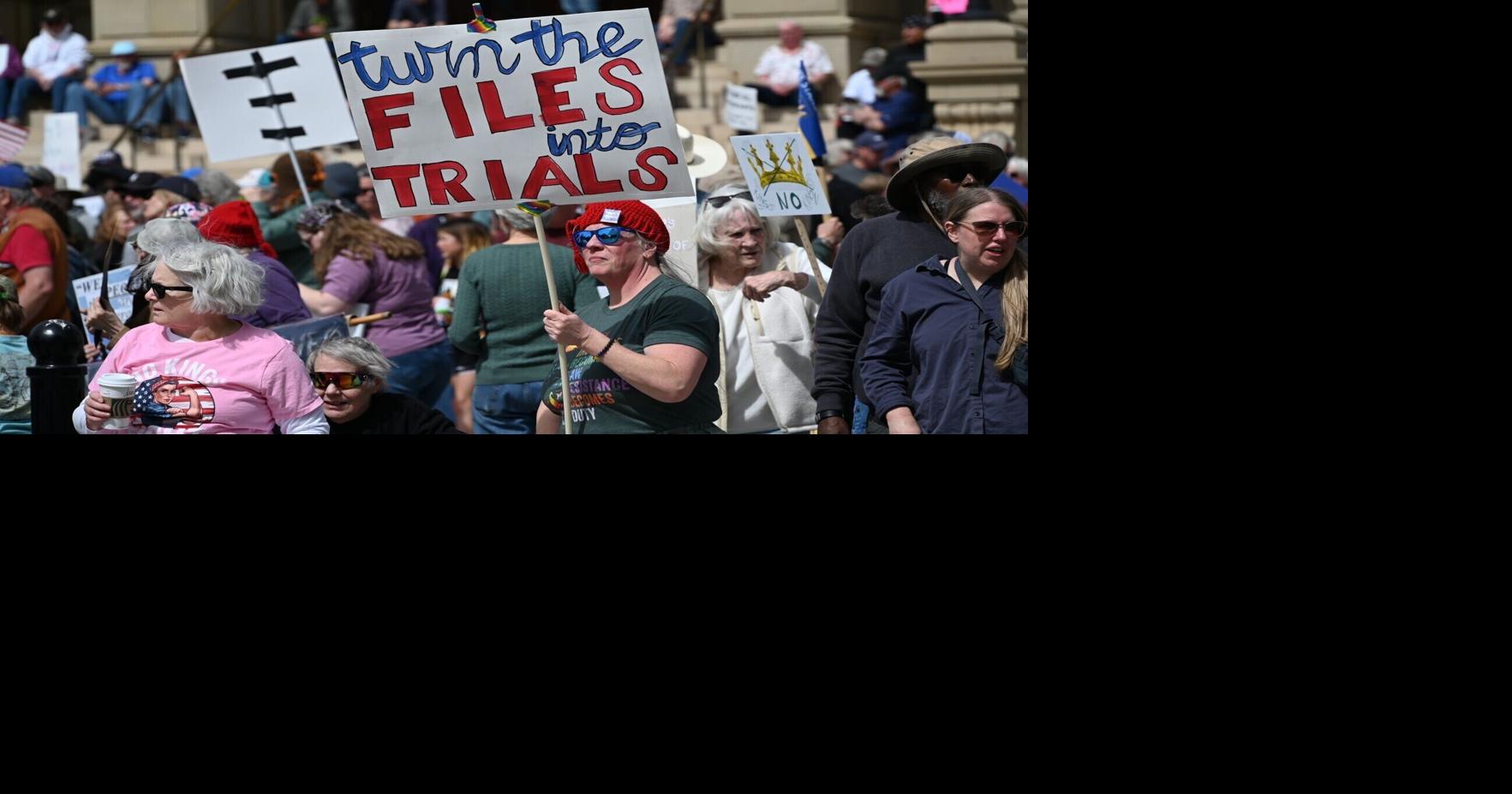 Hundreds crowd Capitol lawn for "No Kings" protest