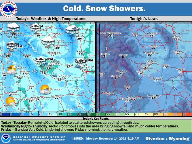 Cold Temperatures again Today; Snow Showers | News | wyotoday.com