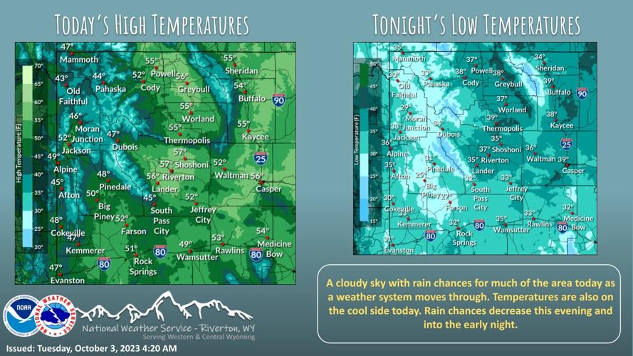Cloudy and Cooler Tuesday with chance of Rain | News | wyotoday.com