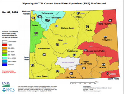 Snow Water in Snowpack running below normal | Local News | wyotoday.com