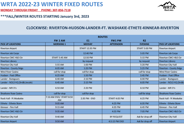 New WRTA Bus Schedule with new Stops Begins January 3, 2023 News