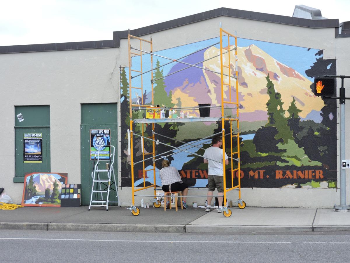 Mount Rainier Mural Takes Shape In Heart Of Yelm News