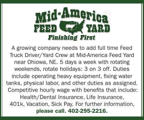 MID-AMERICAN FEED YARD - Ad from 2022-11-19