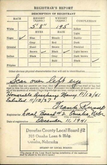 French Enlistment Card 2