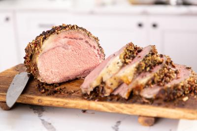No one will leave hungry after indulging in this pecan and herb crusted prime rib