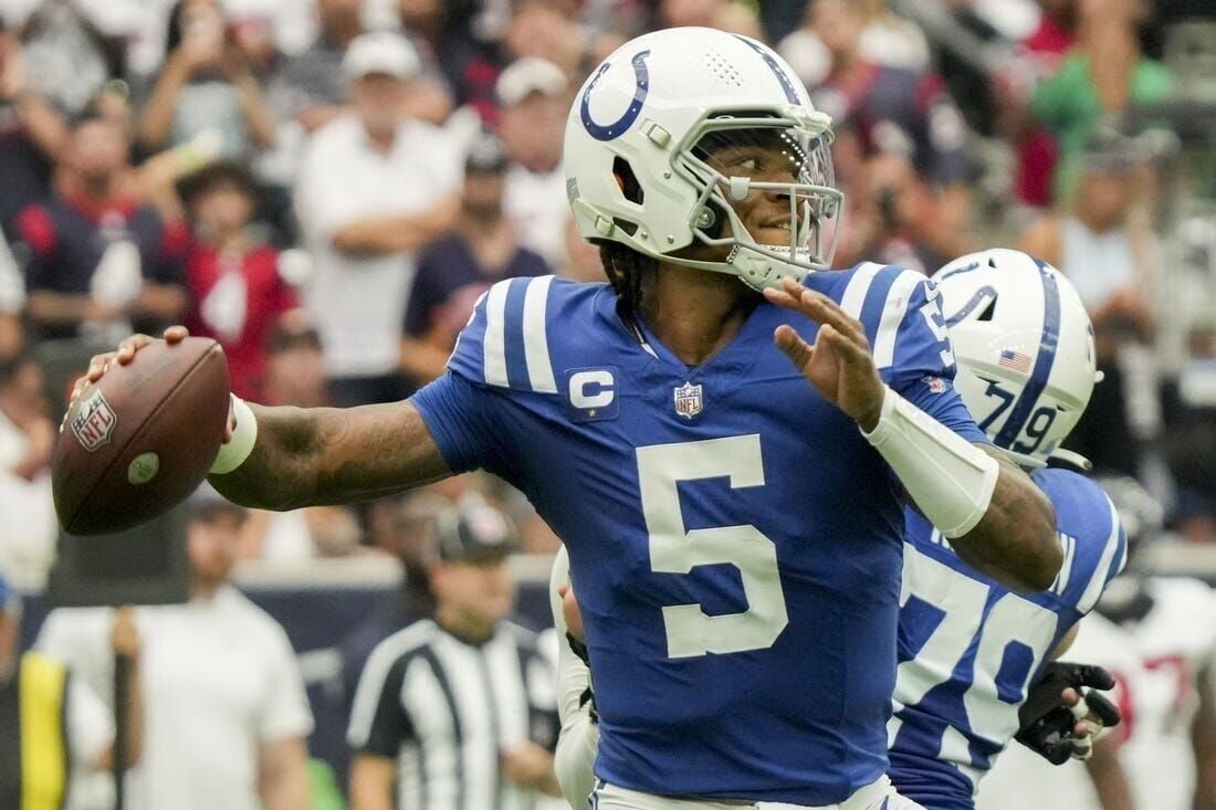 Anthony Richardson does Eagles celebration after Colts score touchdown