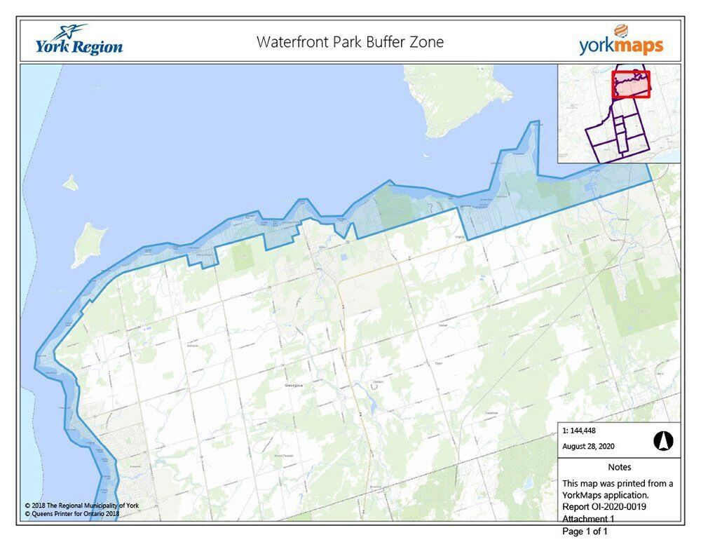 No Parking waterfront park buffer zone