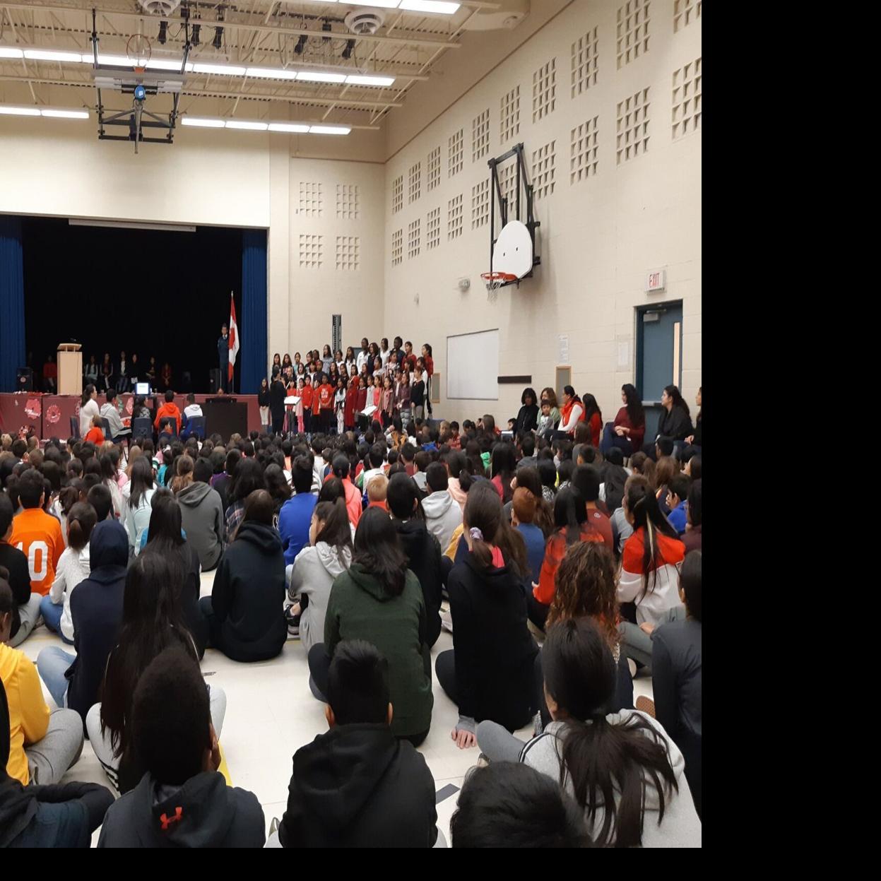 Vaughan's Fossil Hill Public School solemnly observes Remembrance Day