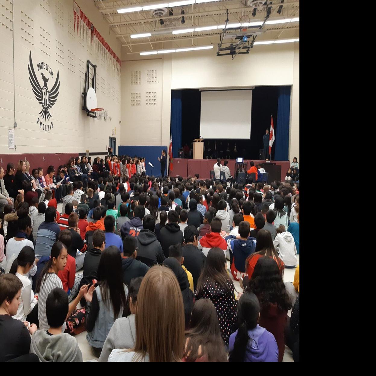 Vaughan's Fossil Hill Public School solemnly observes Remembrance Day
