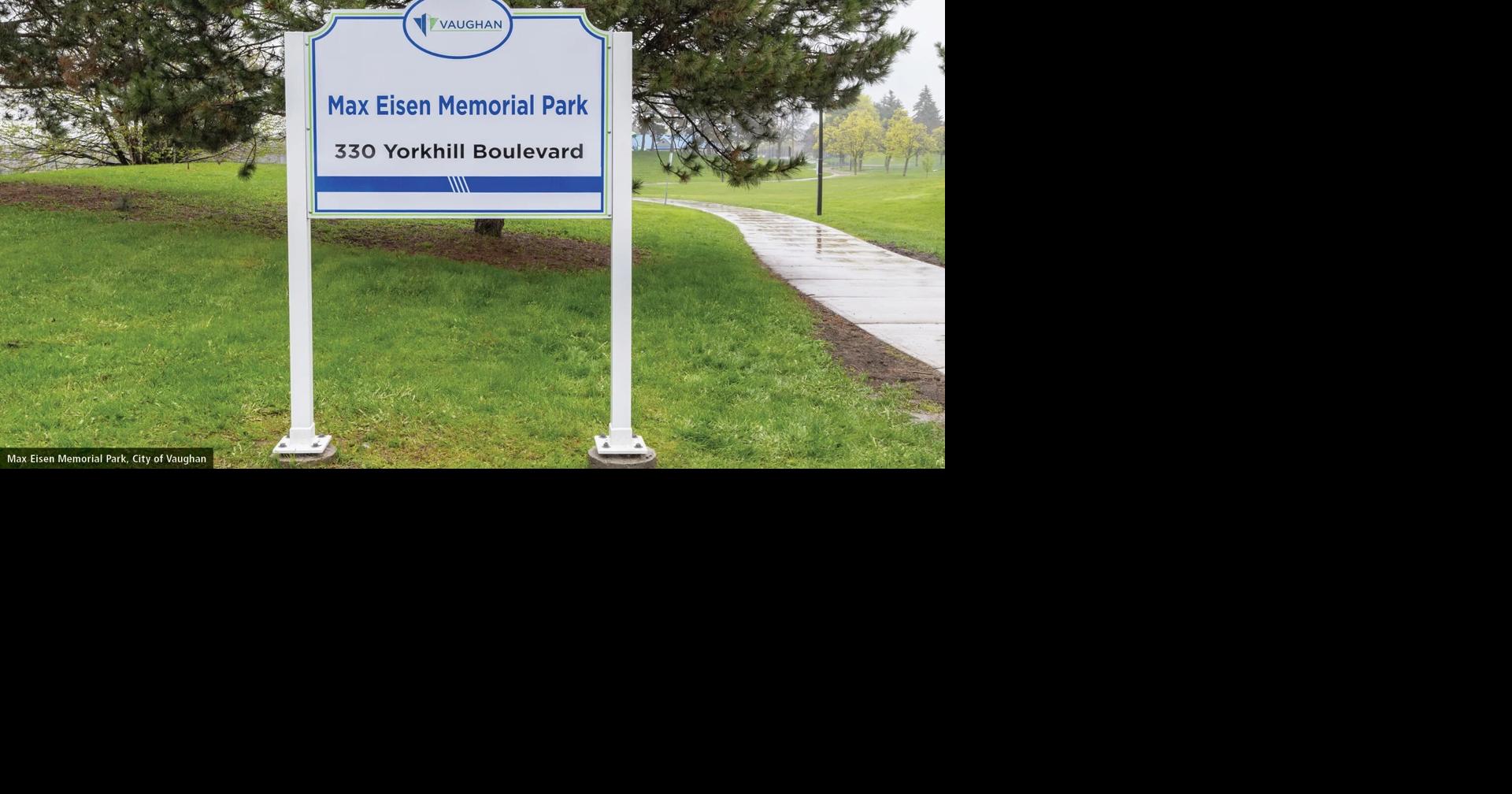Vaughan invites residents to celebration event for reopening of Max Eisen Memorial Park