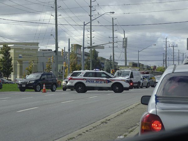 Tractor trailer rolls over on Green Lane north of Newmarket