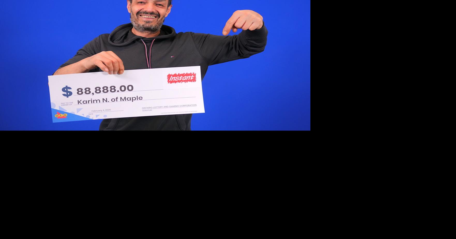 Maple man jumps off couch after seeing special $88,888 win
