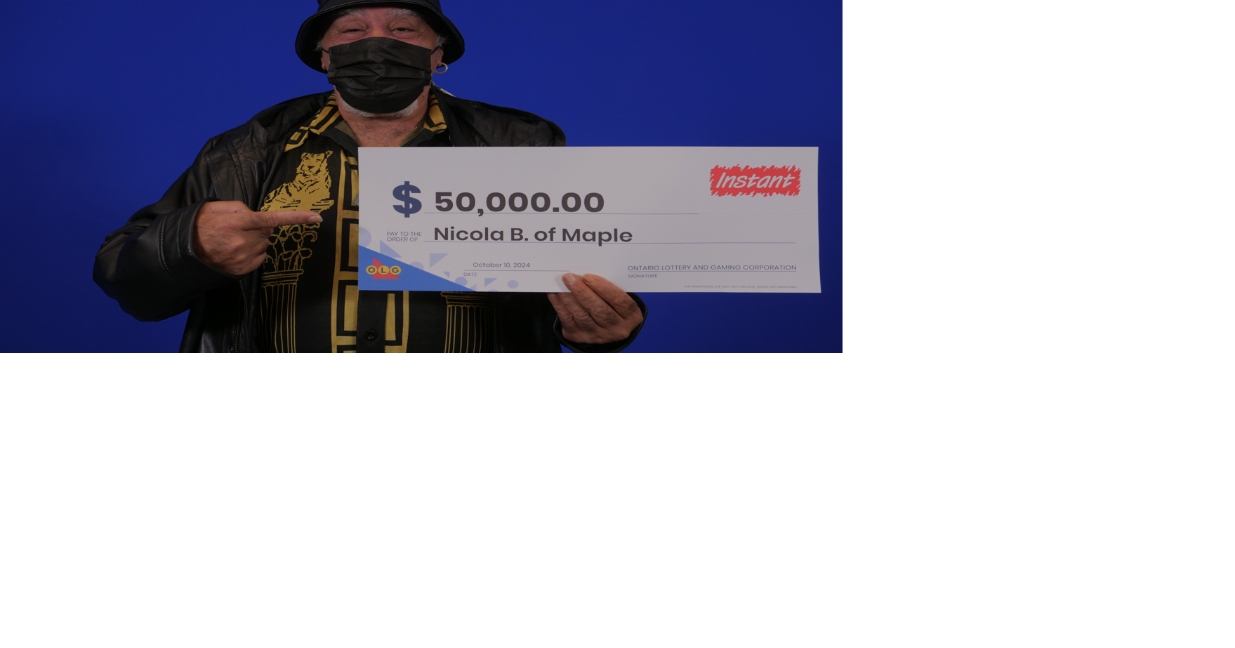 Maple man plans to save for Christmas with lotto win