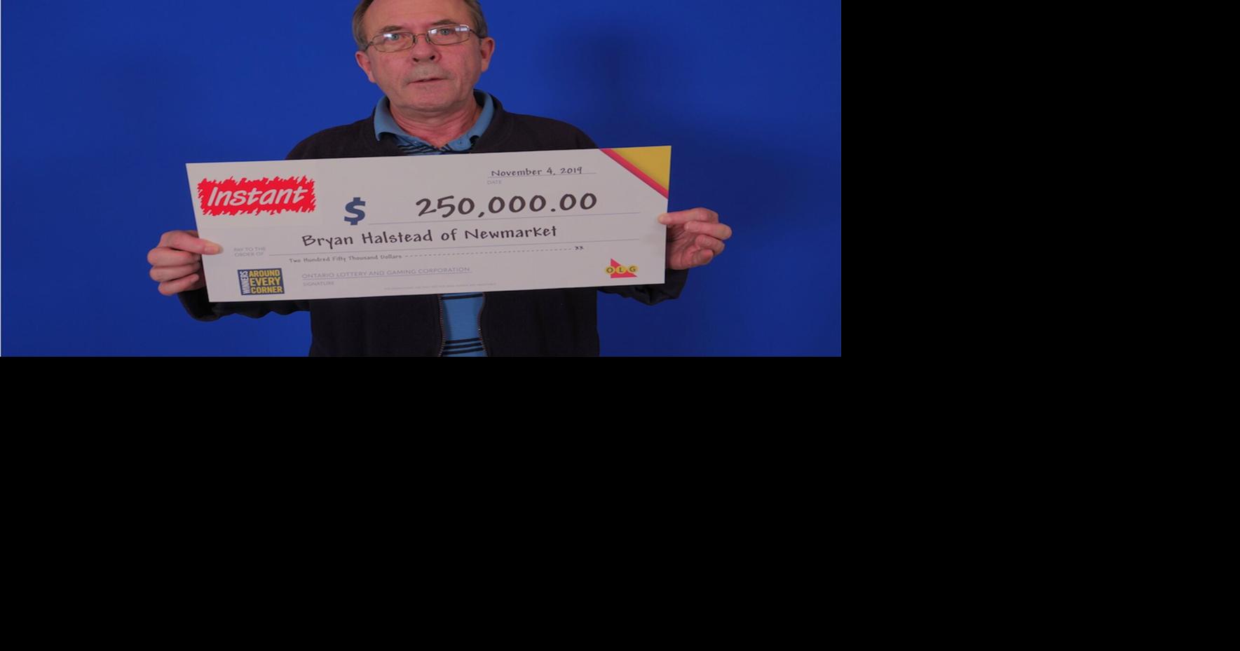 Newmarket man wins 250,000 playing Instant 25x Multiplier scratch card