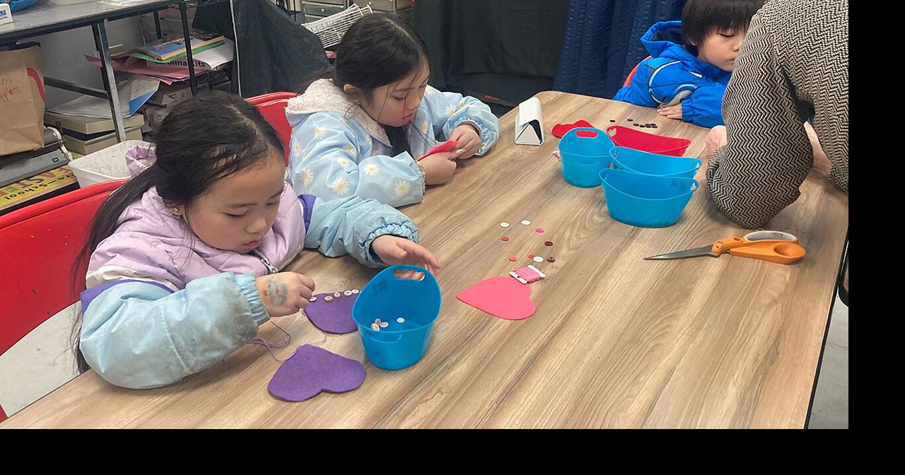 Anchorage kids craft Valentine's Day ornaments at The Workshop Community Center