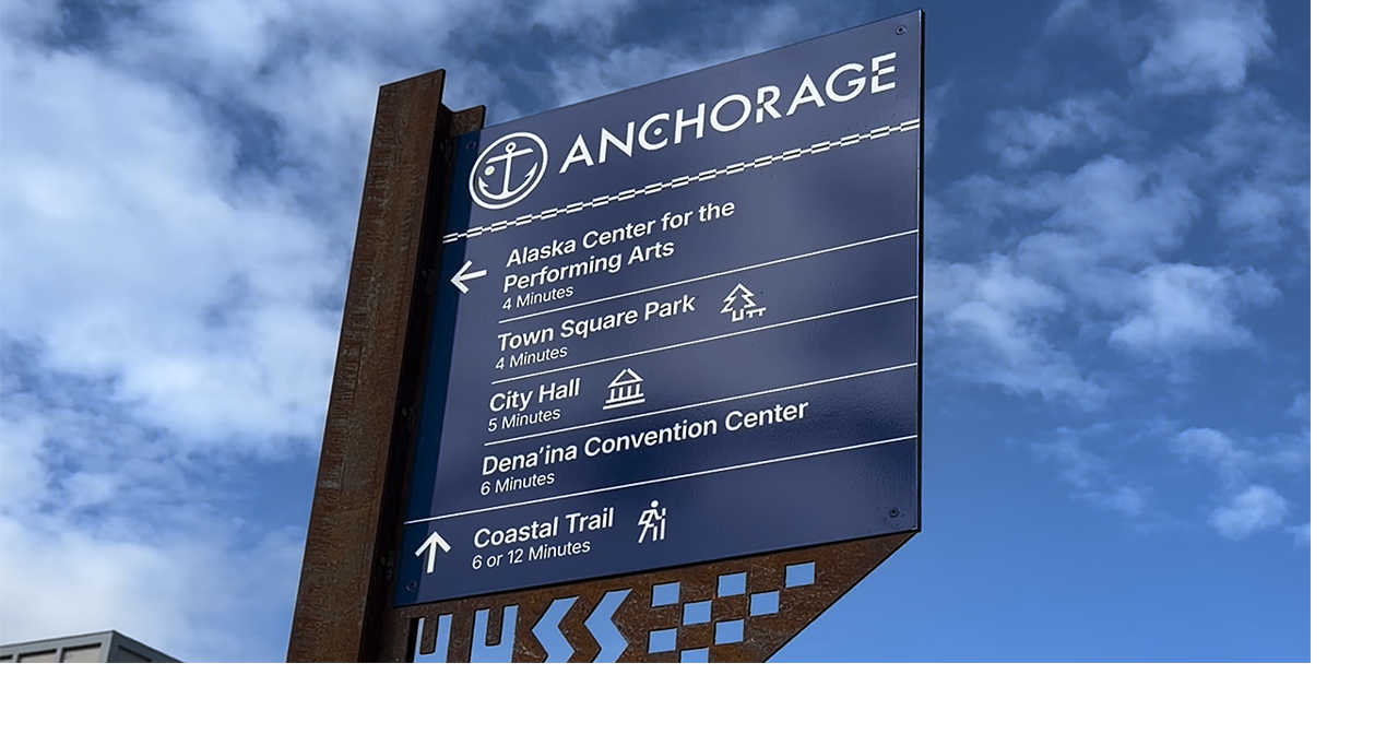 New wayfinding signs help guide visitors through downtown Anchorage
