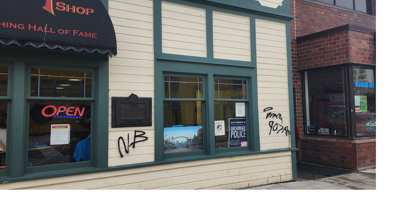 Anchorage Fur Rondy HQ Vandalized with Graffiti, Quickly Cleaned Up ...