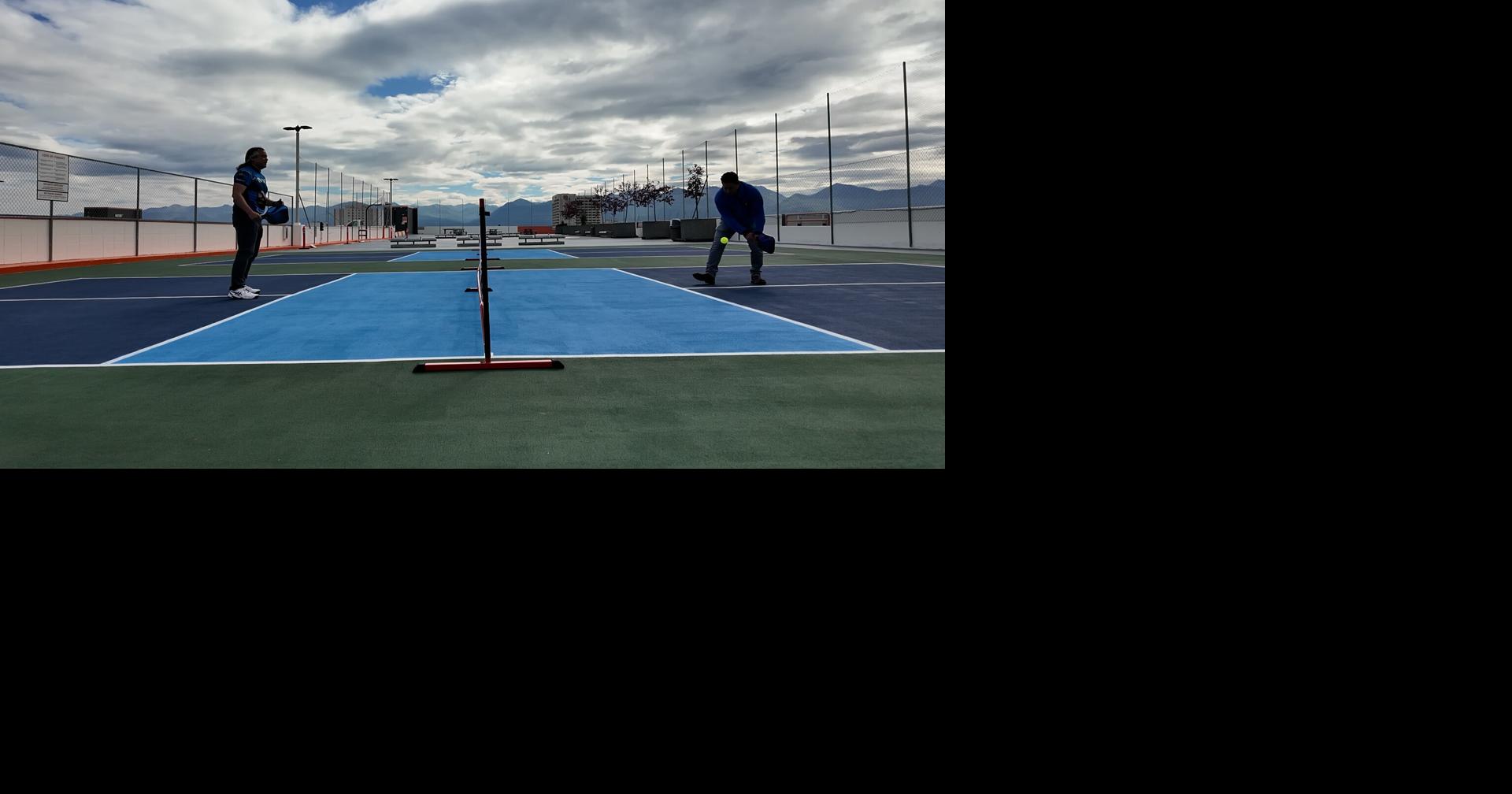 2 new pickleball courts with a view of downtown Anchorage are now open