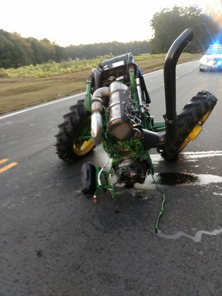 Tractor sliced in two; driver walks away from crash Local News