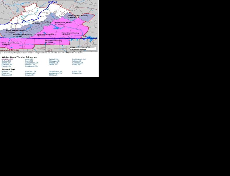 Update 5 To 8 Inches Of Snow Possible Winter Storm Warning