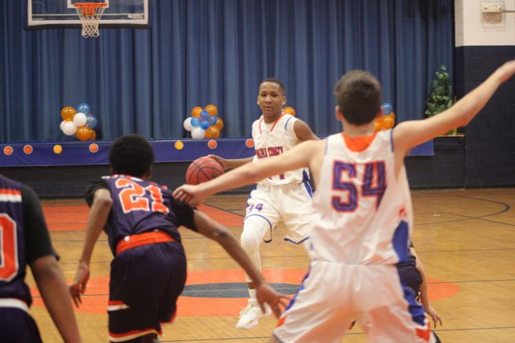 Boys middle school hoopers celebrate eighth graders with doubledigit