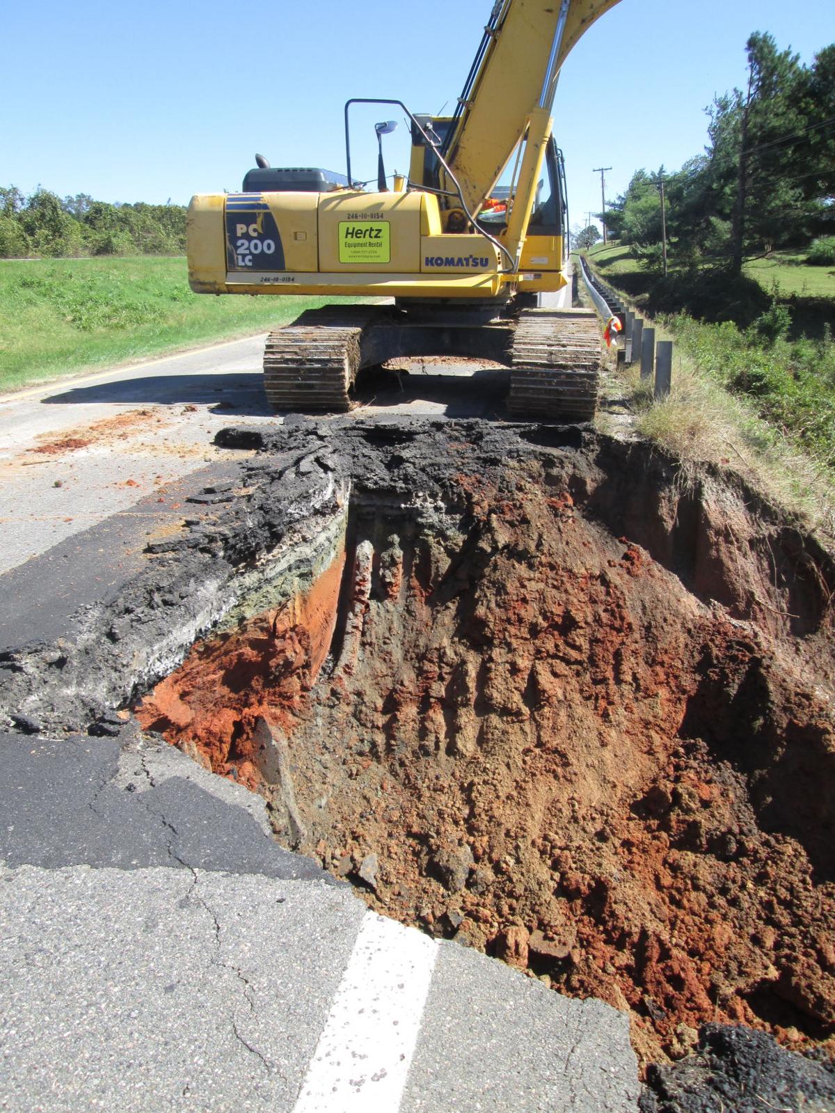 Heavy rains wash out portion of Highway 58 near county line | Local ...