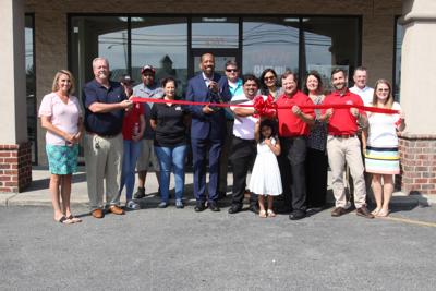 Cutting the ribbon
