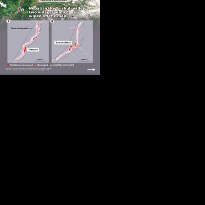 Nepal: in the Trishuli valley two villages almost wiped off the map