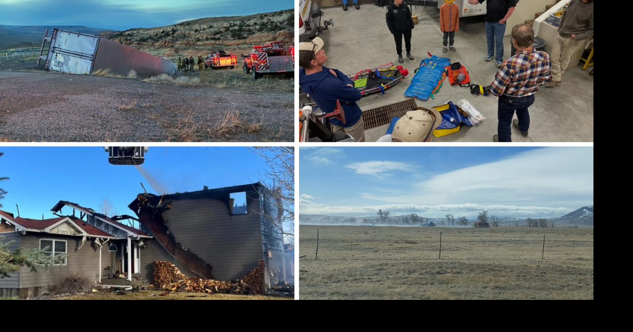 AROUND WYOMING: Wind Damage, Overturned Semi and Mock Rescue!