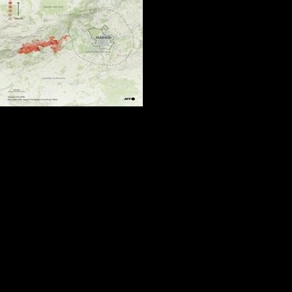 The Spanish fires erupted west of Madrid