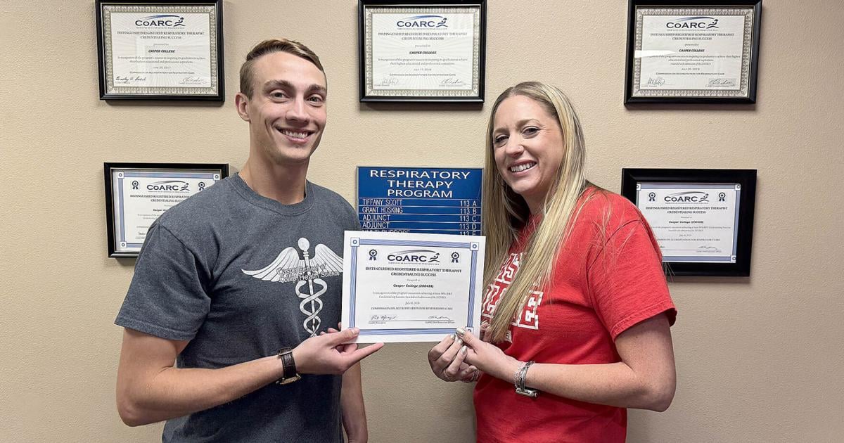 Casper College's Respiratory Therapy program wins award for credentialing success